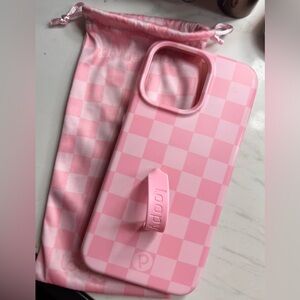Pink Checkered Loopy Phone Case